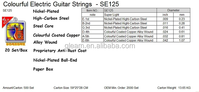 カラフルなコーティングされた電気卸売0942エレキギター弦仕入れ・メーカー・工場