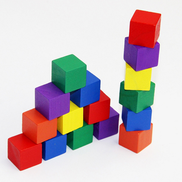 Colourful Building Blocks  Wooden Construction Cubes