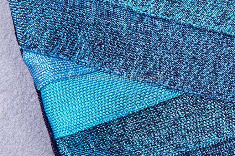古典的なキャップスリーブ熱い販売勾配青い包帯ドレスセクシーな夜の卸売のための服を着る仕入れ・メーカー・工場