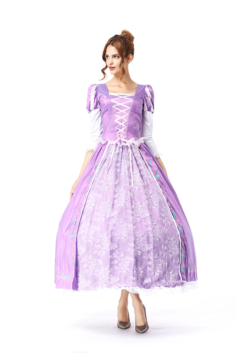 story character cosplay costume,purple rapunzel dress