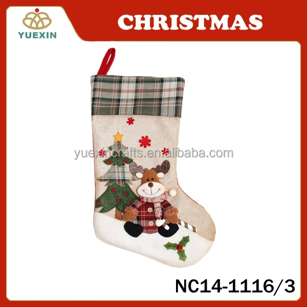 ホットsalechristmasホームデコレーションクリスマスストッキングでマシン刺繍仕入れ・メーカー・工場