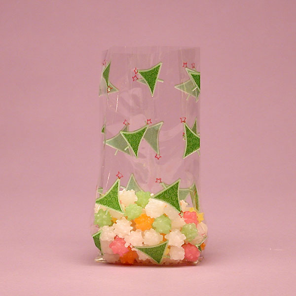 triangle shape custom printed transparent candy opp bag packing