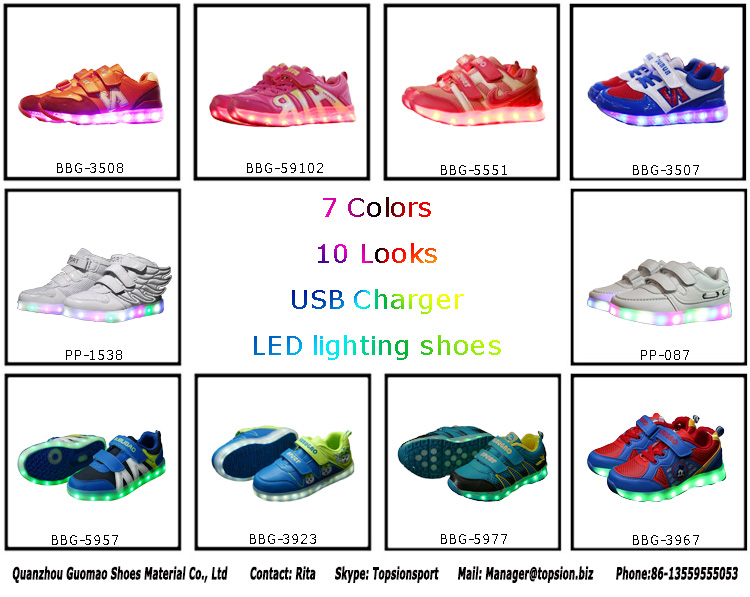 ウェアラブル7色輝くledライト子供の靴仕入れ・メーカー・工場