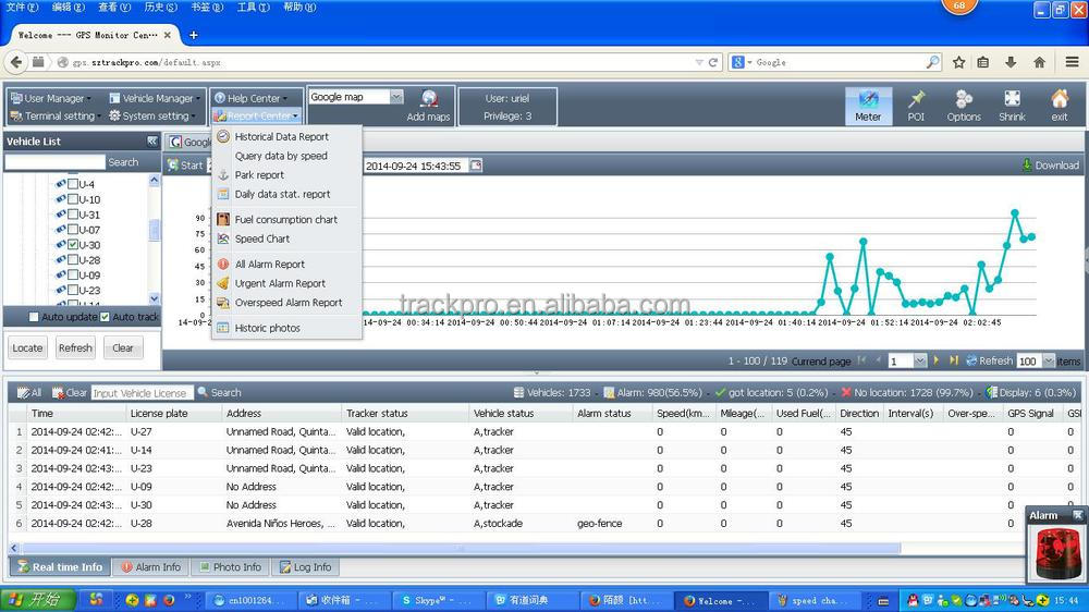 report center(speed chart) and alarm info.JPG