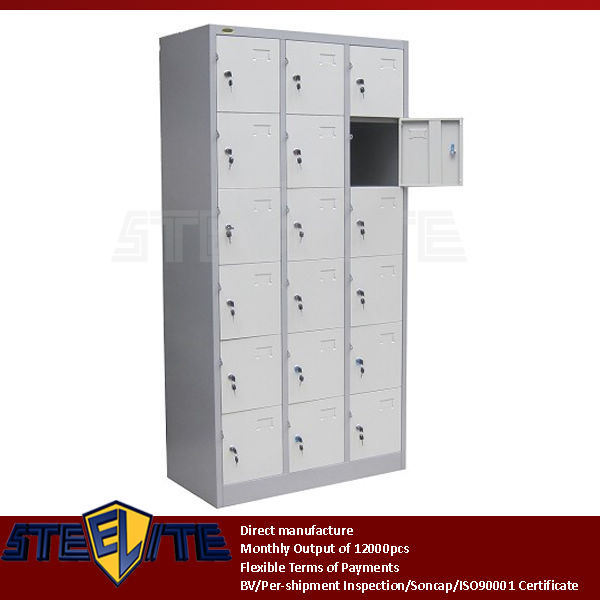 Multi Door Pigeon Hole Cabinet 3 Layers 15 Doors Steel Locker