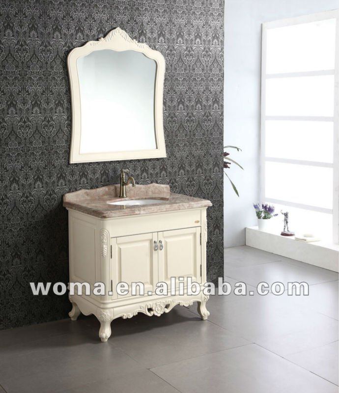 2014 nuevo lujo madera tocador del baño muebles de caja 3088-Cuarto de