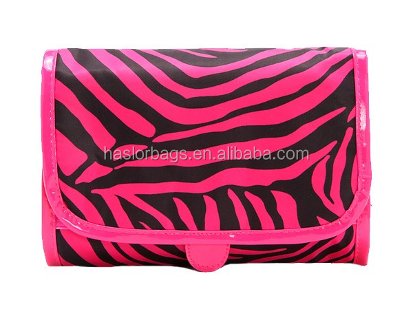 Manufacturer Foldable Popular Custom Satin Cosmetic Bag With Zebra