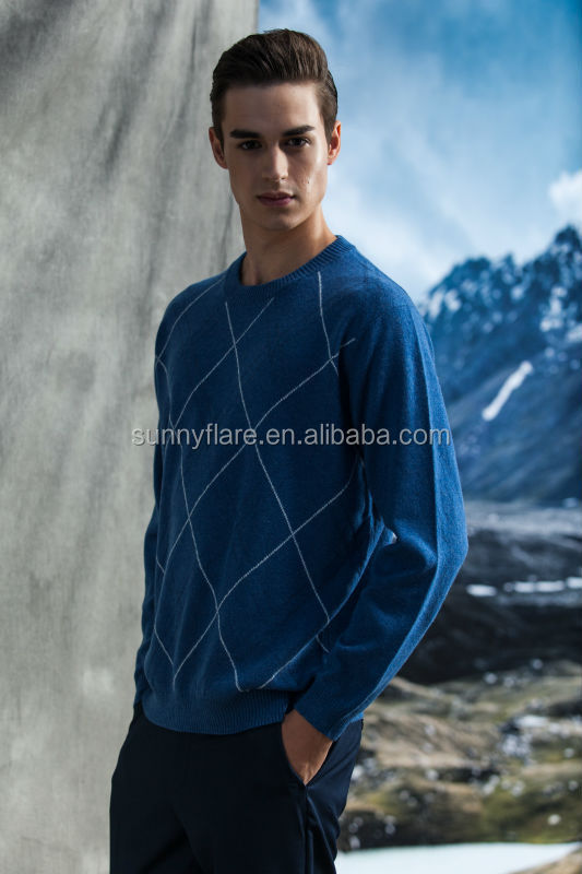 新しいファッションの男性の編み物2014年ピュア　カシミヤラウンドネックプルオーバー仕入れ・メーカー・工場