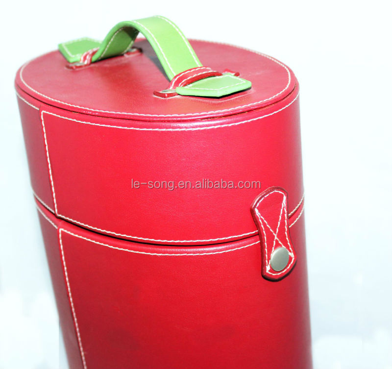 red portable double bottle Red Wine Box