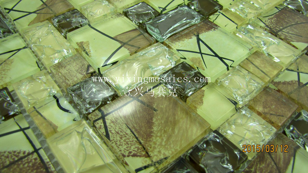 Ct 101 amarillo otoño color transparente cristal mosaico de vidrio ... Decoración Cristal Balcón