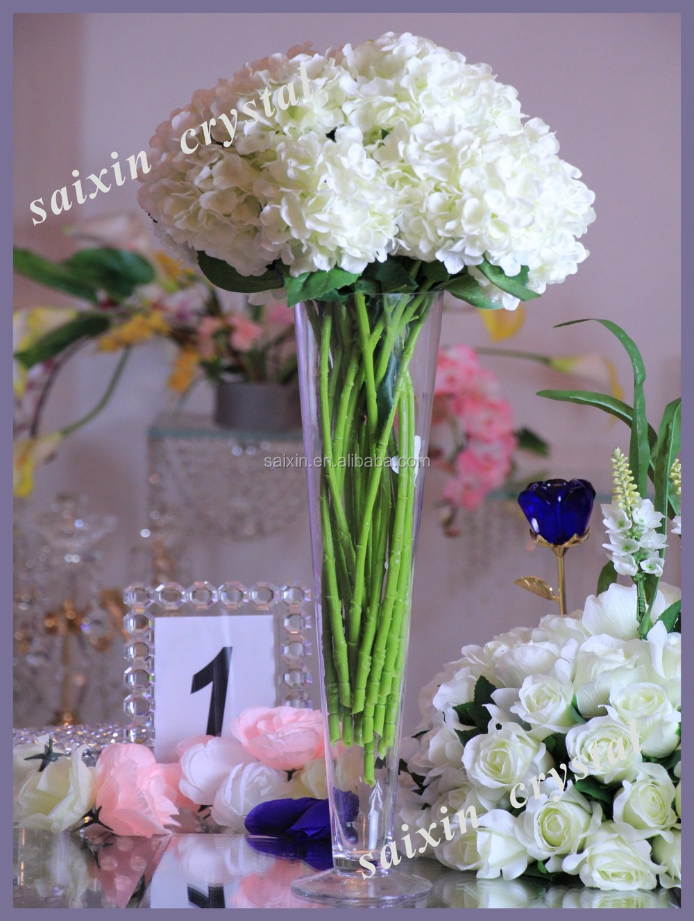 Chear Wedding Decoration Tall Glass Cone Shaped Vases Buy