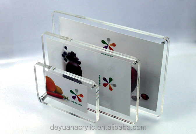 透明アクリル両面フォト/画像フレーム5x7の磁石を使用したガラス絵のフレーム問屋・仕入れ・卸・卸売り