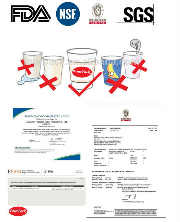 印刷された使い捨ての紙のコーヒーカップ( fpsde)問屋・仕入れ・卸・卸売り