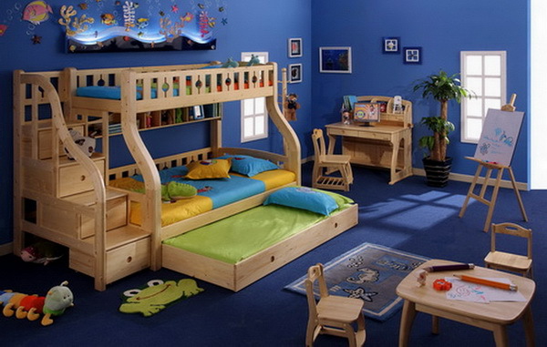 Marco de madera de pino litera doble con cama nido, niños cama ... Cama nido niños