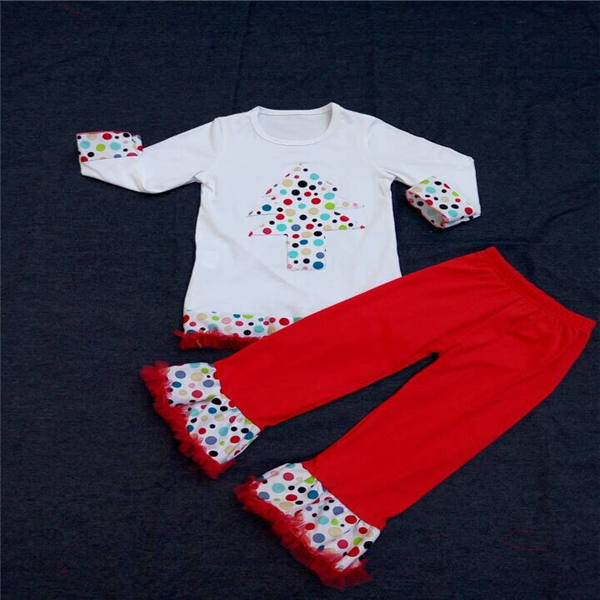 高品質のファッションのズボンの子供たちはフリルストライプ赤ちゃんの女の子の服卸売仕入れ・メーカー・工場