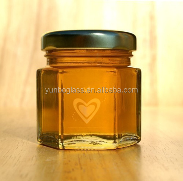1.5オンス六角形のガラス蓋付きの瓶のための結婚式の好意の蜂蜜仕入れ・メーカー・工場