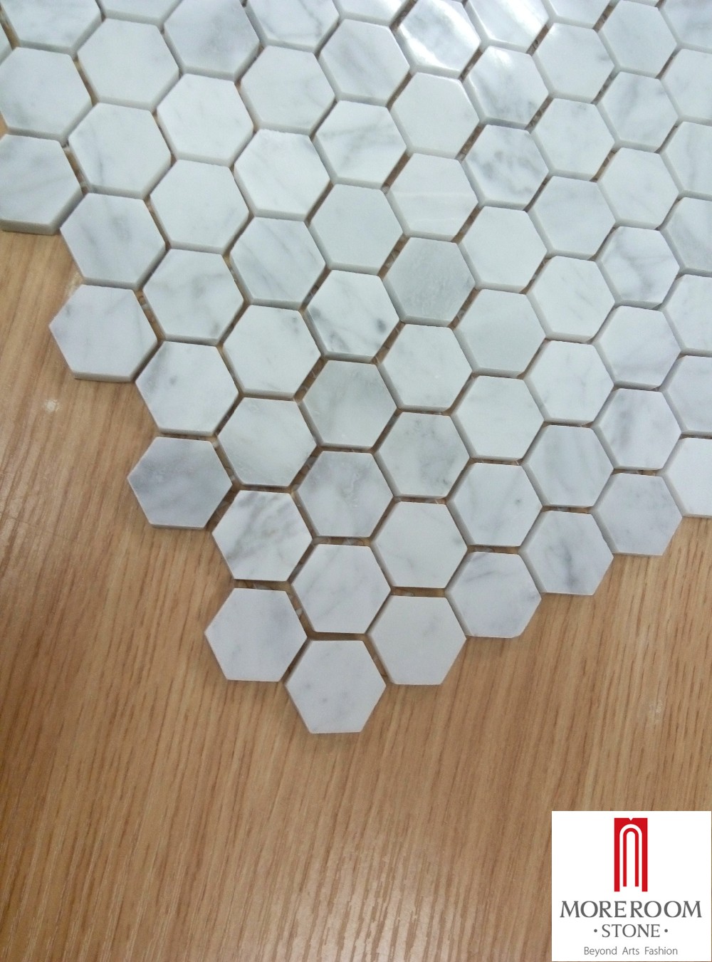 Carrara Bianco 3 Hexagon Marble Mosaic Tile (3).jpg