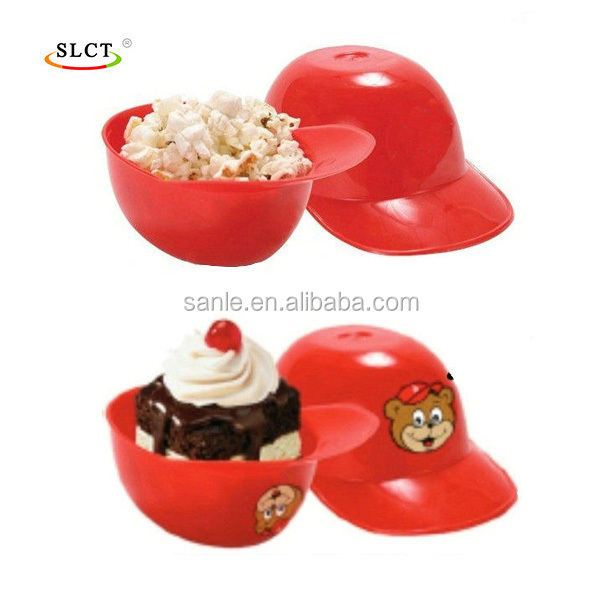 Red plastic baseball helmet wholesale ice cream containers