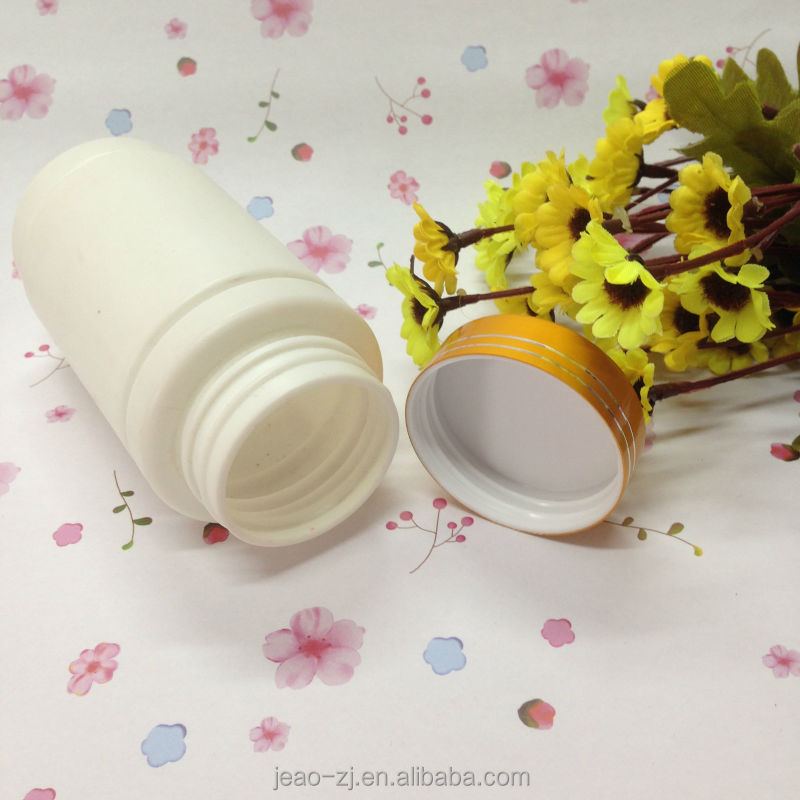 High quality round 250ml HDPE chewing gum plastic bottle with crown cap