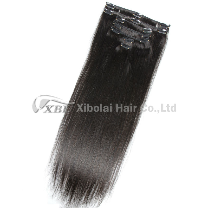トップクラスの品質で切れ天然色インドの人間の髪の毛拡張機能でクリップ問屋・仕入れ・卸・卸売り