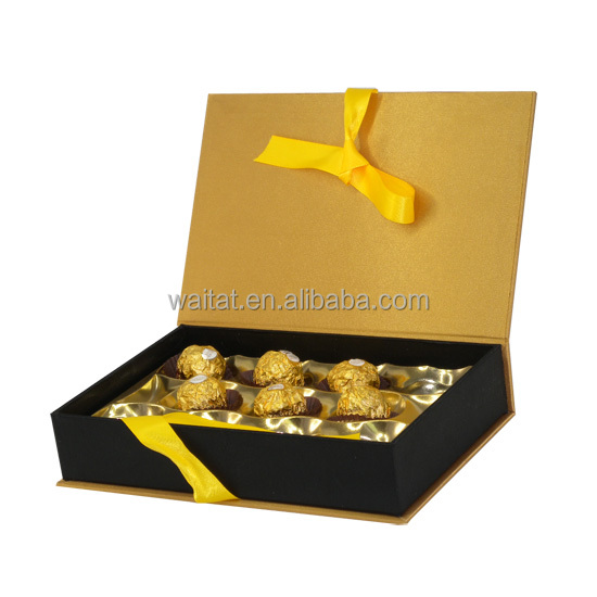 装飾的な段ボールのチョコレートボックスの長方形の黄金仕入れ・メーカー・工場