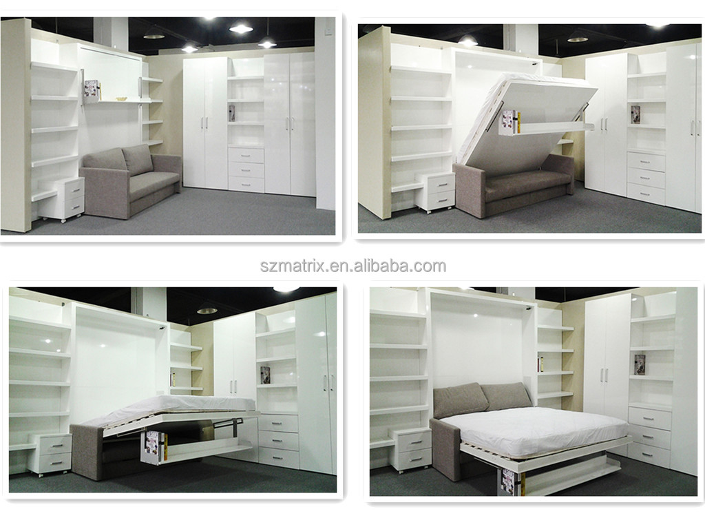  wall bed,hidden wall bed with modern foldable bed design,wall mounted