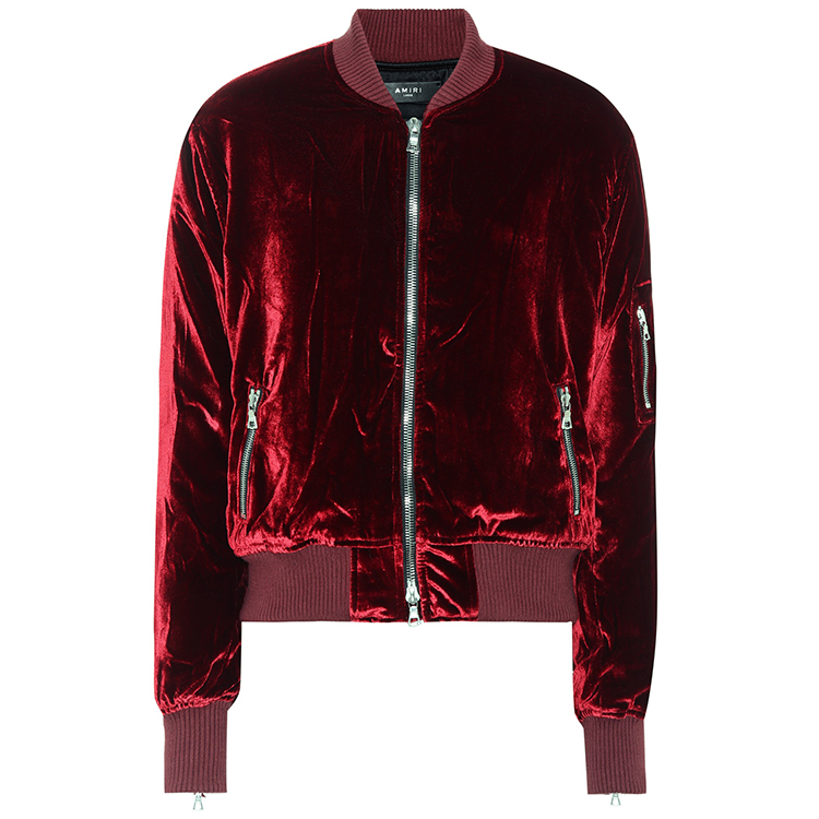 Wholesale Custom Velour Bomber Jacket Latest Fashion Side Zipper
