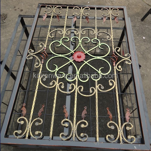 Decorative Metal Flowers Wrought Iron Window Grill Design,Metal Window