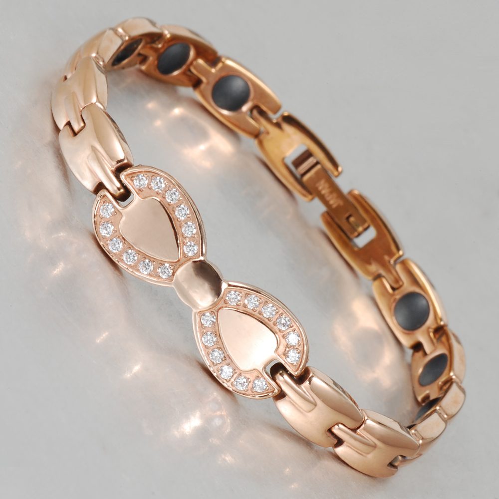 Energinox Sparkle Rhinestone Permanent Bracelet 316l Stainless Steel