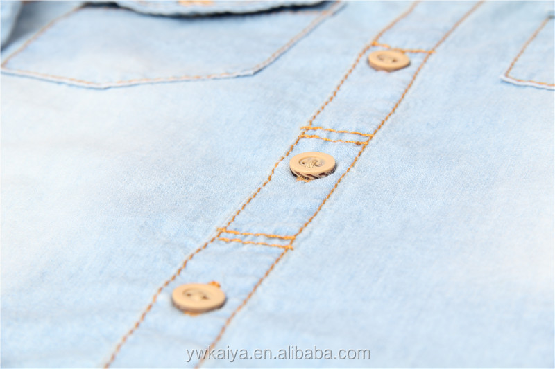 付き携帯電話科学の子のデニムのシャツトップ100純粋な綿の2ポケット仕入れ・メーカー・工場