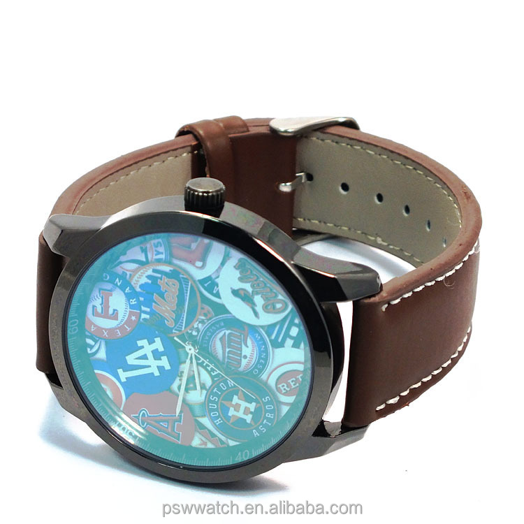 2015 China watch factory flower dial vogue watch leather strap wristwatch