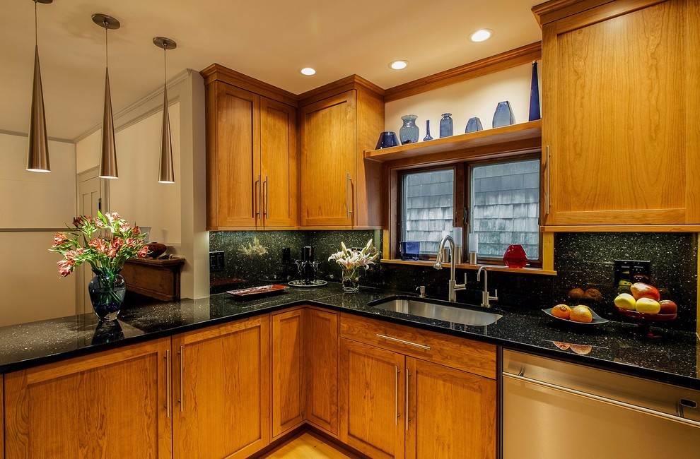 kitchen black galaxy granite countertop