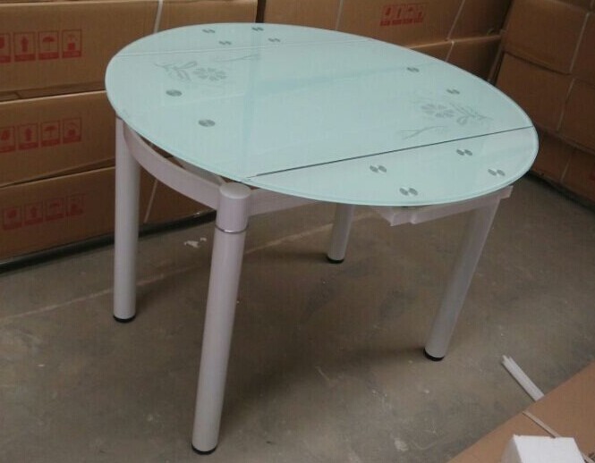 Redonda moderna de color crema extendiable vidrio mesa comedor ... Mesas de comedor color crema