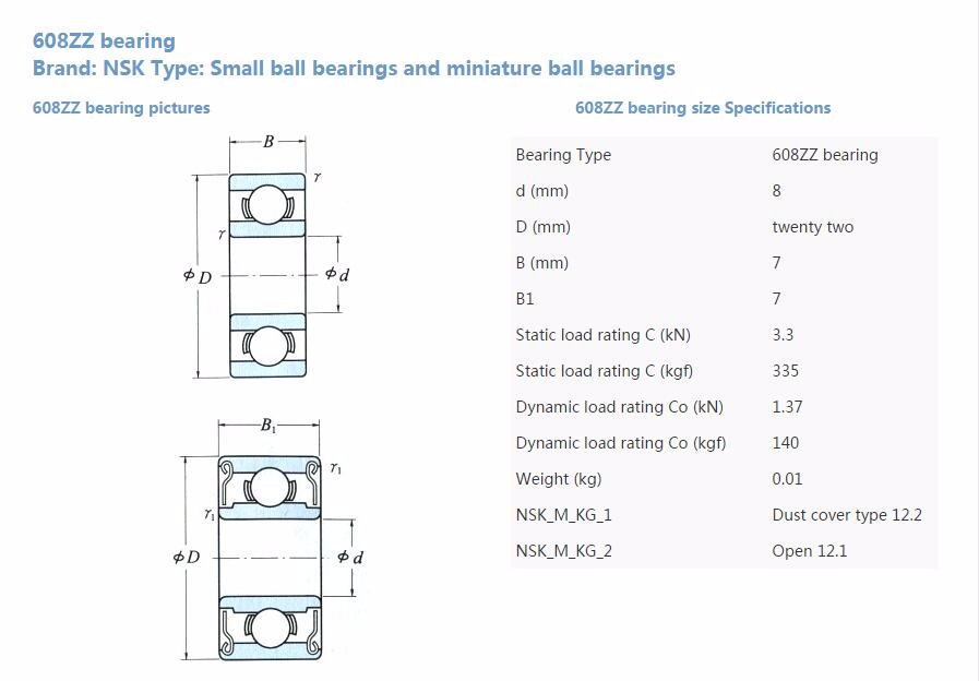 Original High Speed Nsk 608 Bearing 608zz Ball Bearing For Skateboard ...