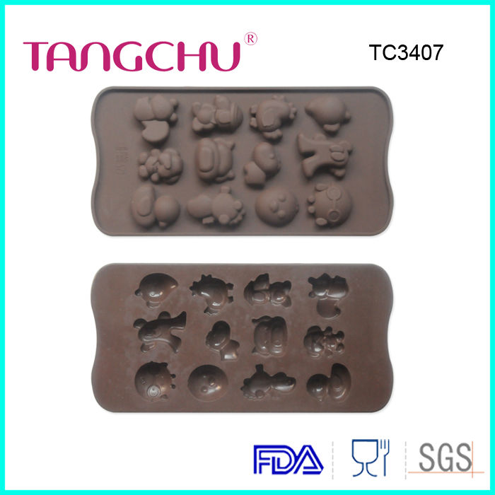 Smiley chocolate lollipops shaped mold silicone baking utensils
