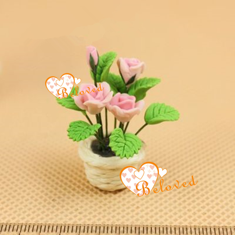 粘土の花用品1:12ミニチュアクラフト白でタイ粘土の花ポット問屋・仕入れ・卸・卸売り