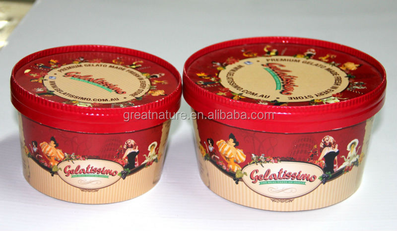 Disposable ice cream cups with lids