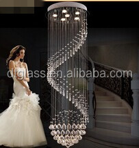 高品質ダウンモダンスパイラルdecoratipn結婚式のためのクリスタルのシャンデリアの照明仕入れ・メーカー・工場