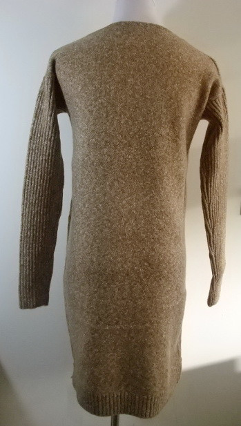 毛皮トリムロングドレスvネック女性編み服生き抜くプルオーバー、セーター仕入れ・メーカー・工場