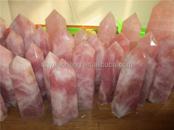 自然なラフ1から5キログラム生が結晶石英ポイント販売のためのピンクのクリスタル水晶ワンド仕入れ・メーカー・工場