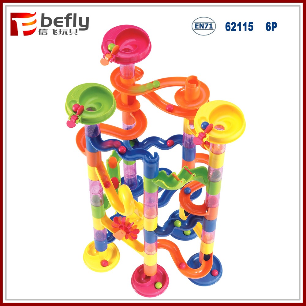 kid's building blocks marble game plastic ball tube toys, View plastic