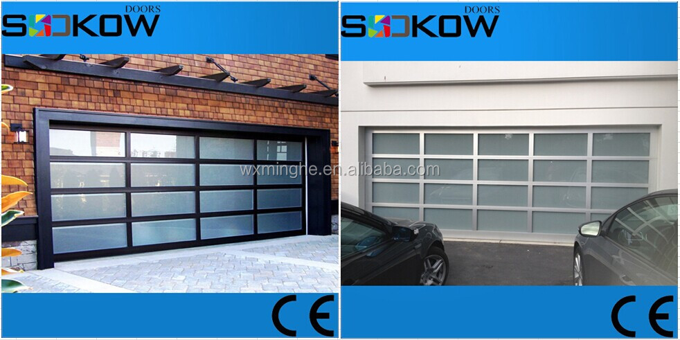 Aluminum Frame Glass Panel Sectional Garage Door Mirror Glass