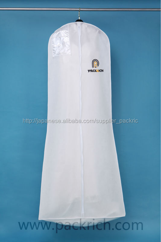 PVCポッケと付の不織布ドレスカバー /ウエディングドレスカバー問屋・仕入れ・卸・卸売り
