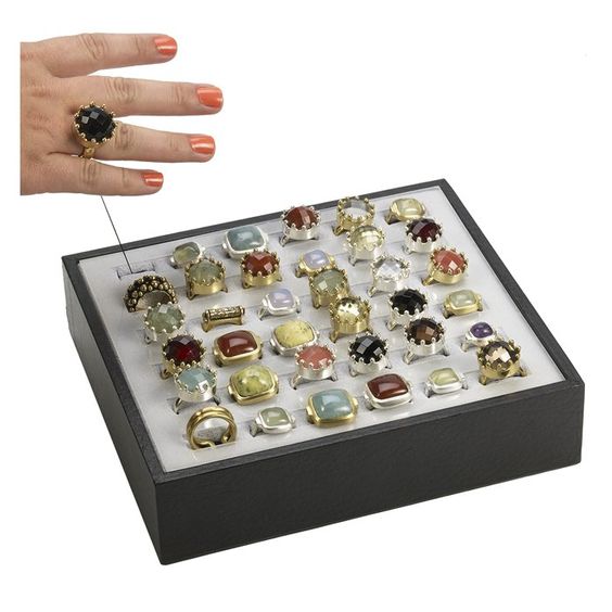 Retractable Secure Ring Display System With Cord To Attach Rings To Prevent Theft Buy Secure