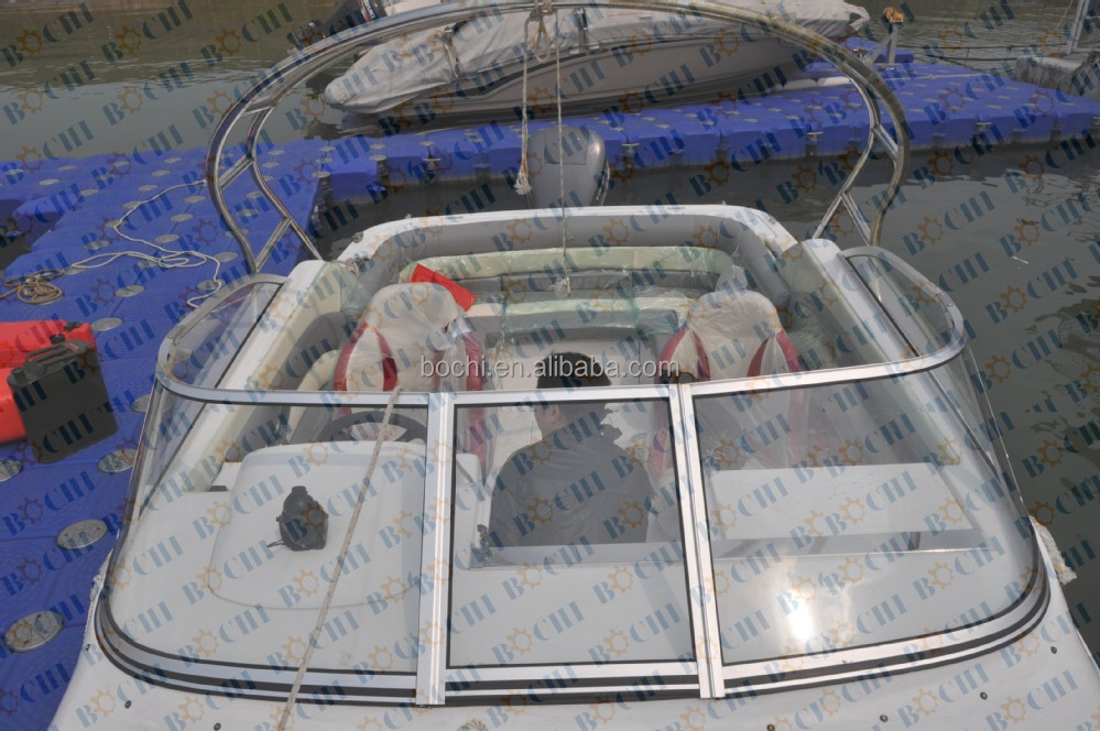 Yacht/Small Boat Aluminum Frame Customized Front Windshield, View Front