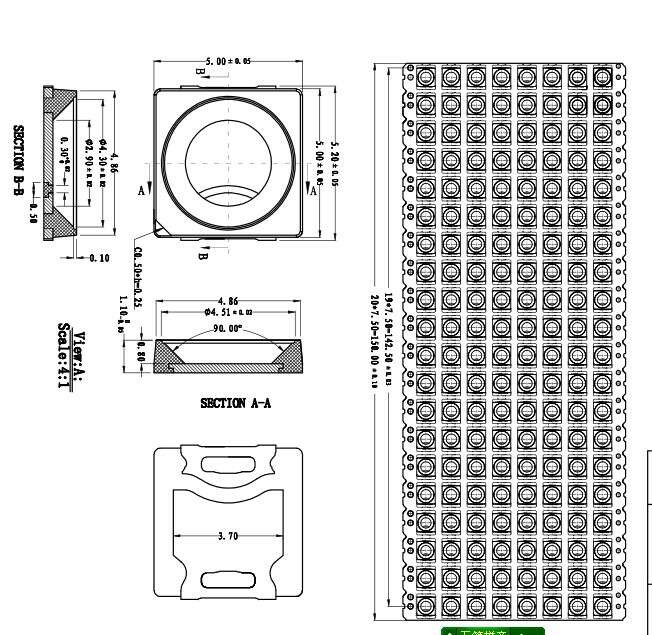 High Radiation Flux 5050 SMD 1w 3w 365nm 385nm 395nm 405nm UV LED Printing