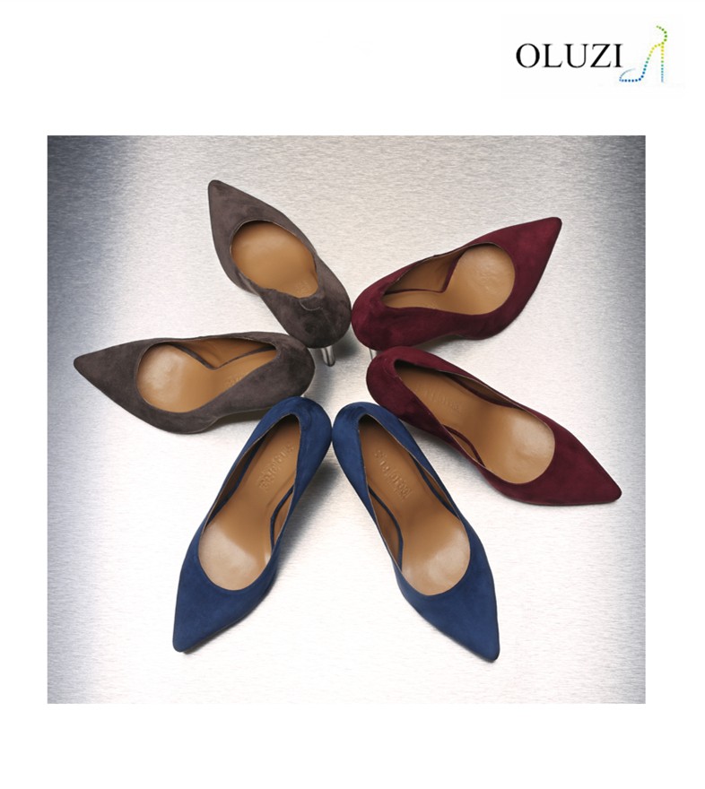 OLZP1新しい到着子供スエードハイヒールポンプドレスレディース靴仕入れ・メーカー・工場