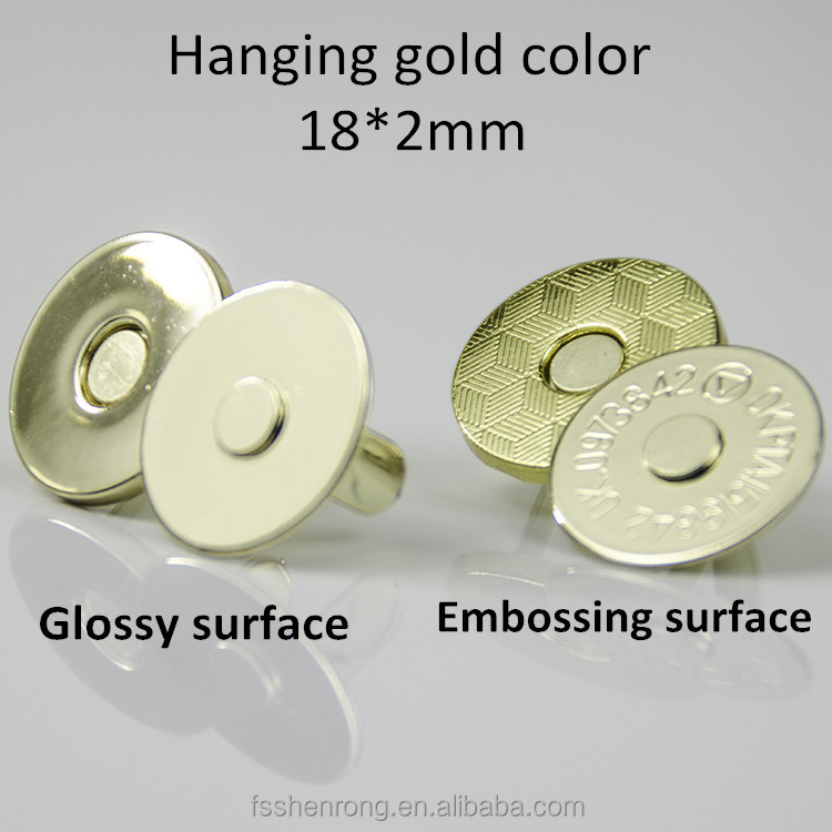 ファッションバッグ付属品丸18mm明るい黄金の磁気ボタン/snap/クラスププレススタッド仕入れ・メーカー・工場