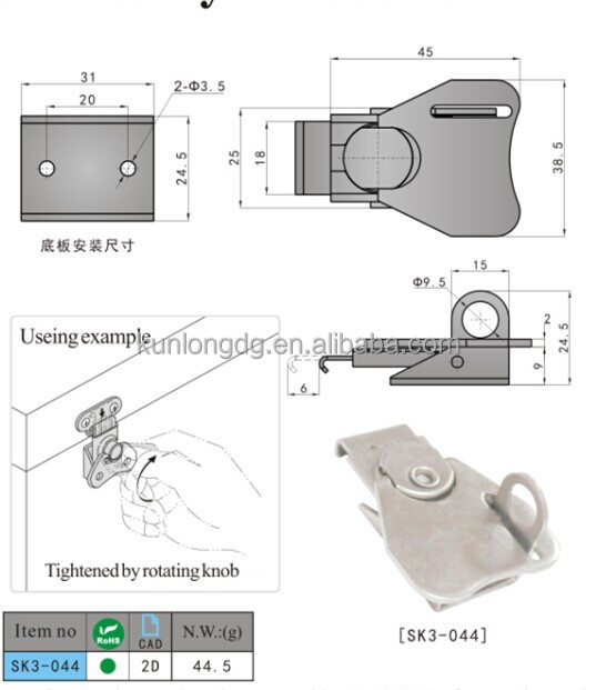 熱い販売のドアのヘッドでsk3-044フックの安全ラッチ問屋・仕入れ・卸・卸売り