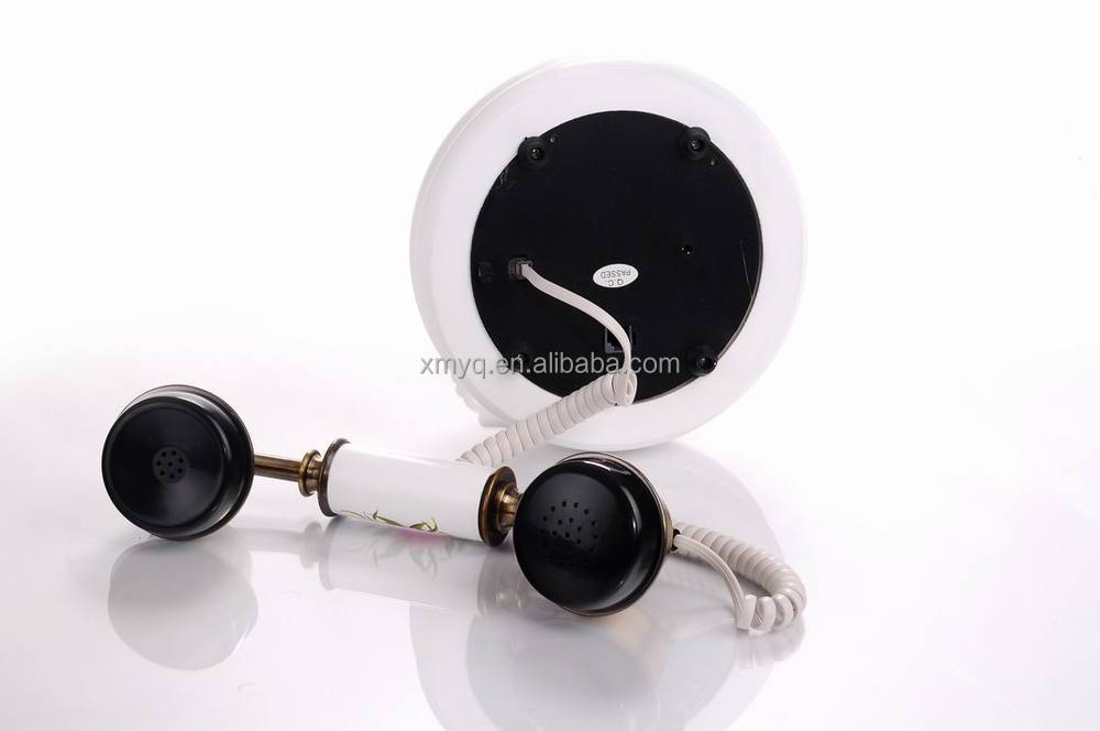 Wooden Hand-painted Corded Telephone Vintage Home Decor Retro Item